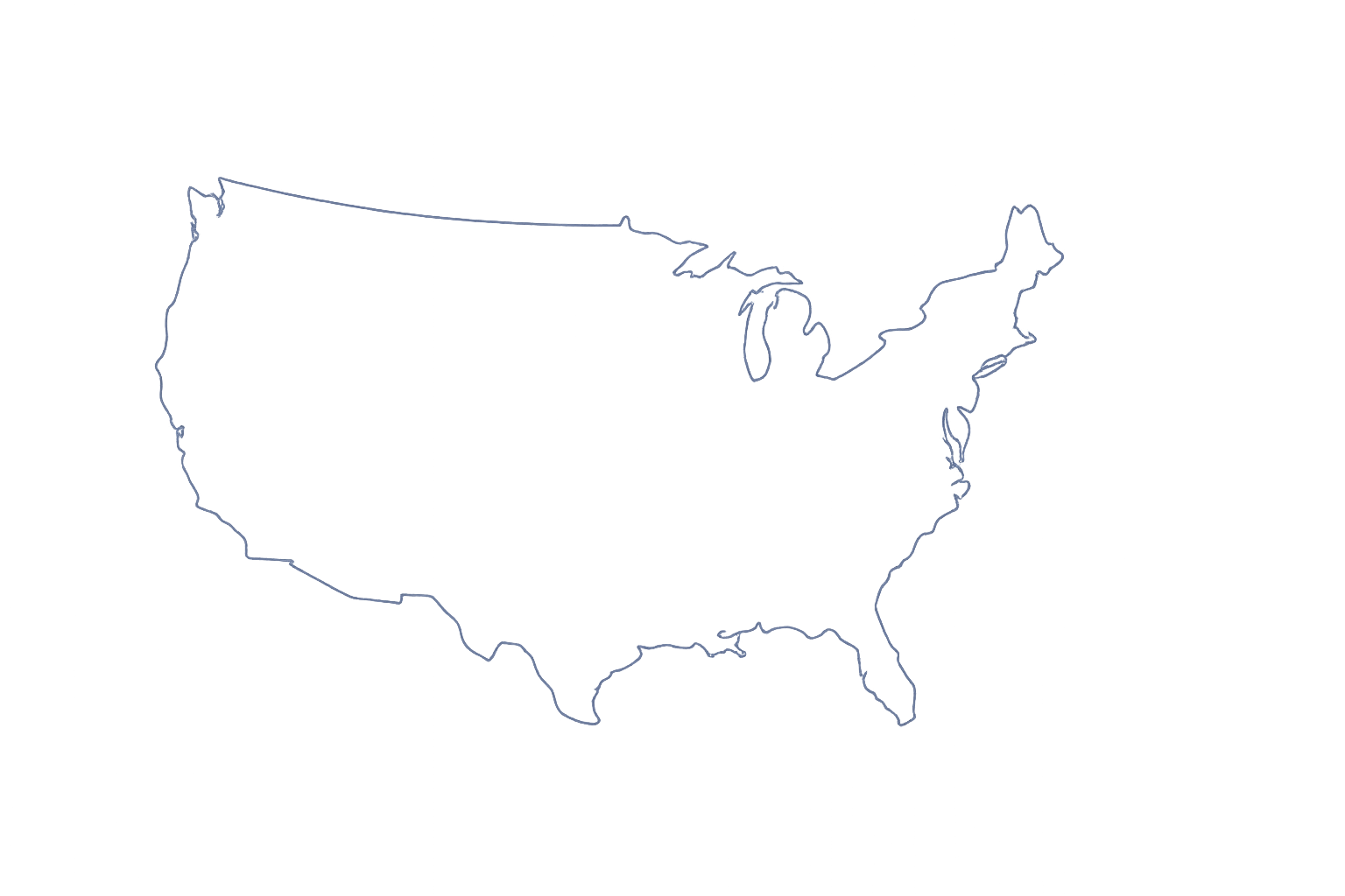 Outline of the contiguous United States